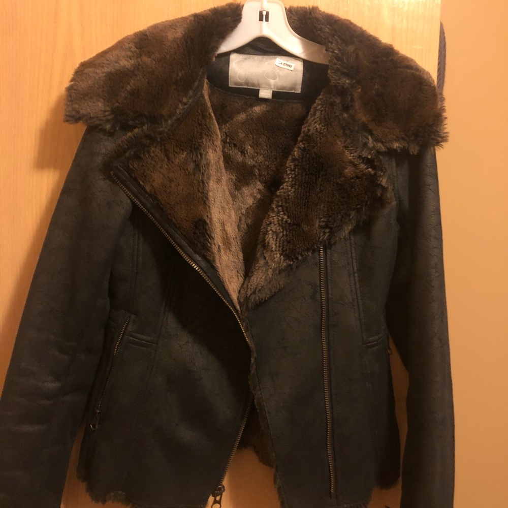 Jessica Simpson Faux Leather Coat fits size S